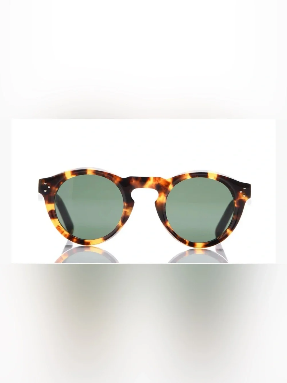 Celine Bevel Round Sunglasses in Tortoise, w/ Keyhole Bridge - Picture 1 of 13